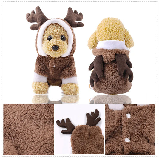 Keep Your Pet Cozy and Cute This Winter with Our Adorable Reindeer Costume!