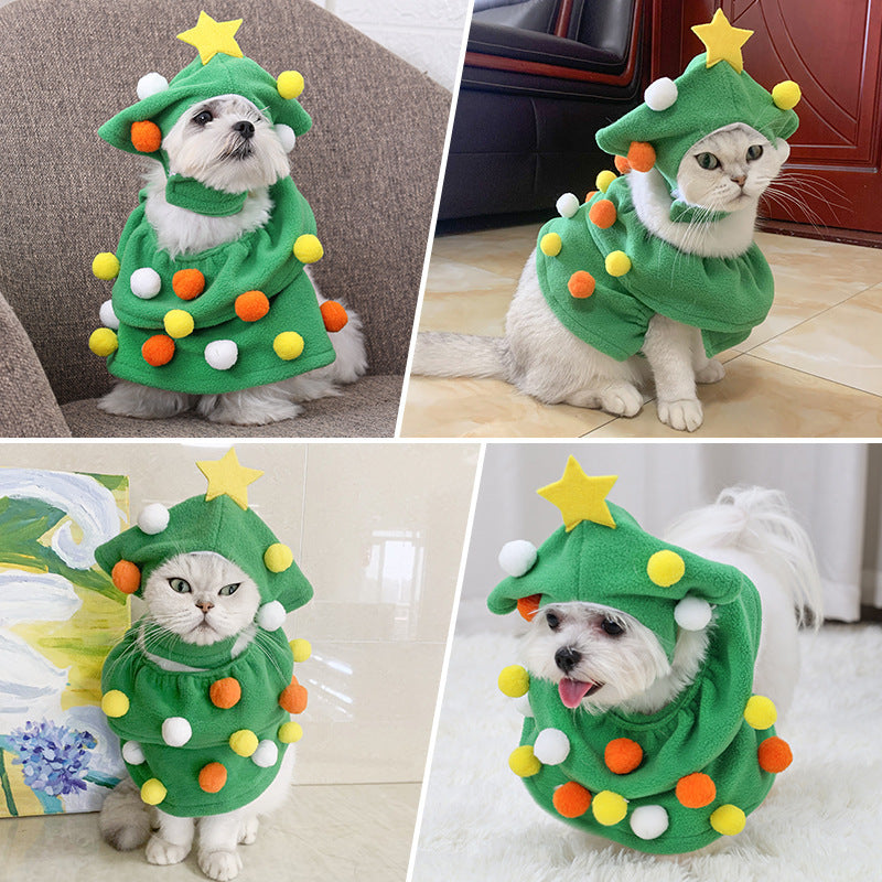 Christmas Pet Costume Funny Christmas Tree Clothes Dogs And Cats